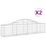 Voir la diapositive 2 : VIDAXL Paniers a gabions arques 2 pcs 200x30x40/60 cm Fer galvanise