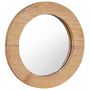 Voir la diapositive 2 : VIDAXL Miroir mural 40 cm Teck Rond