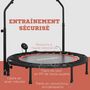 Voir la diapositive 4 : HOMCOM Trampoline de Fitness gym pliable - poignée réglable, écran LCD, 28 ressorts - Ø 102 cm - noir rouge
