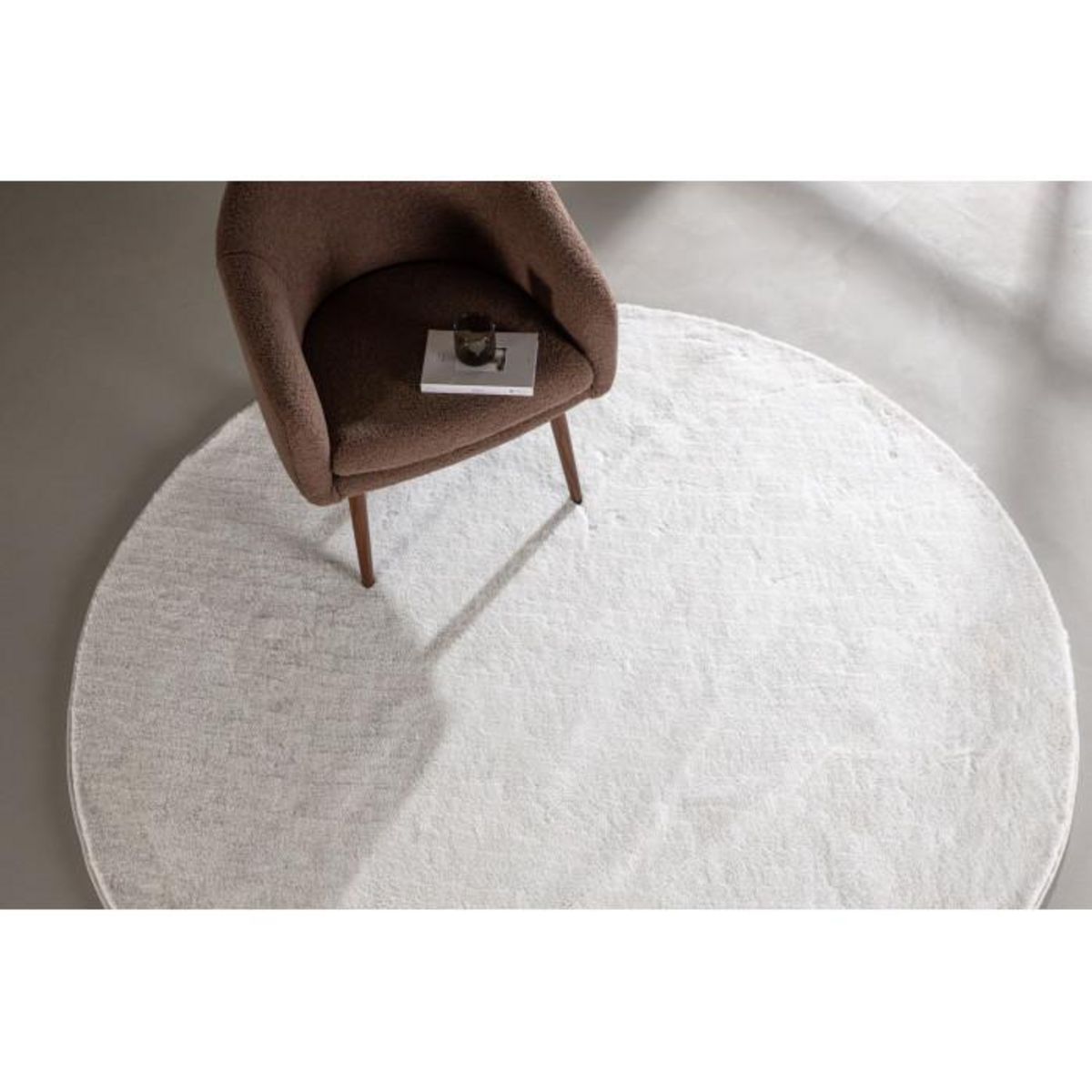 Paris Prix Tapis Déco Rond  Undra  200cm Blanc