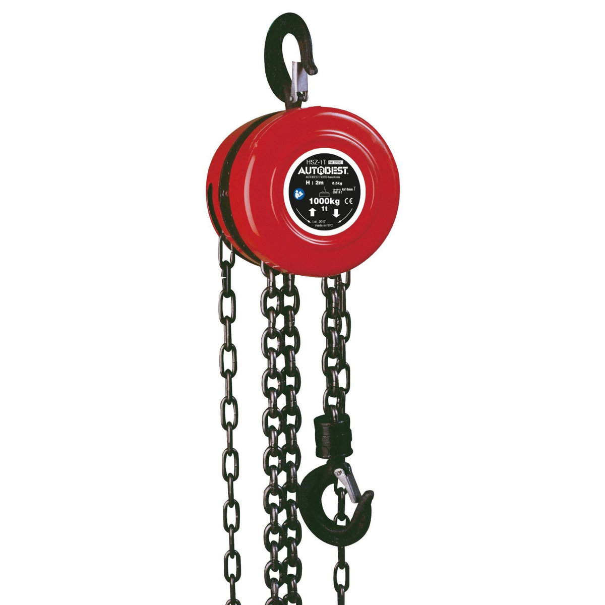 AUTOBEST Palan à chaîne 2,5m 1t