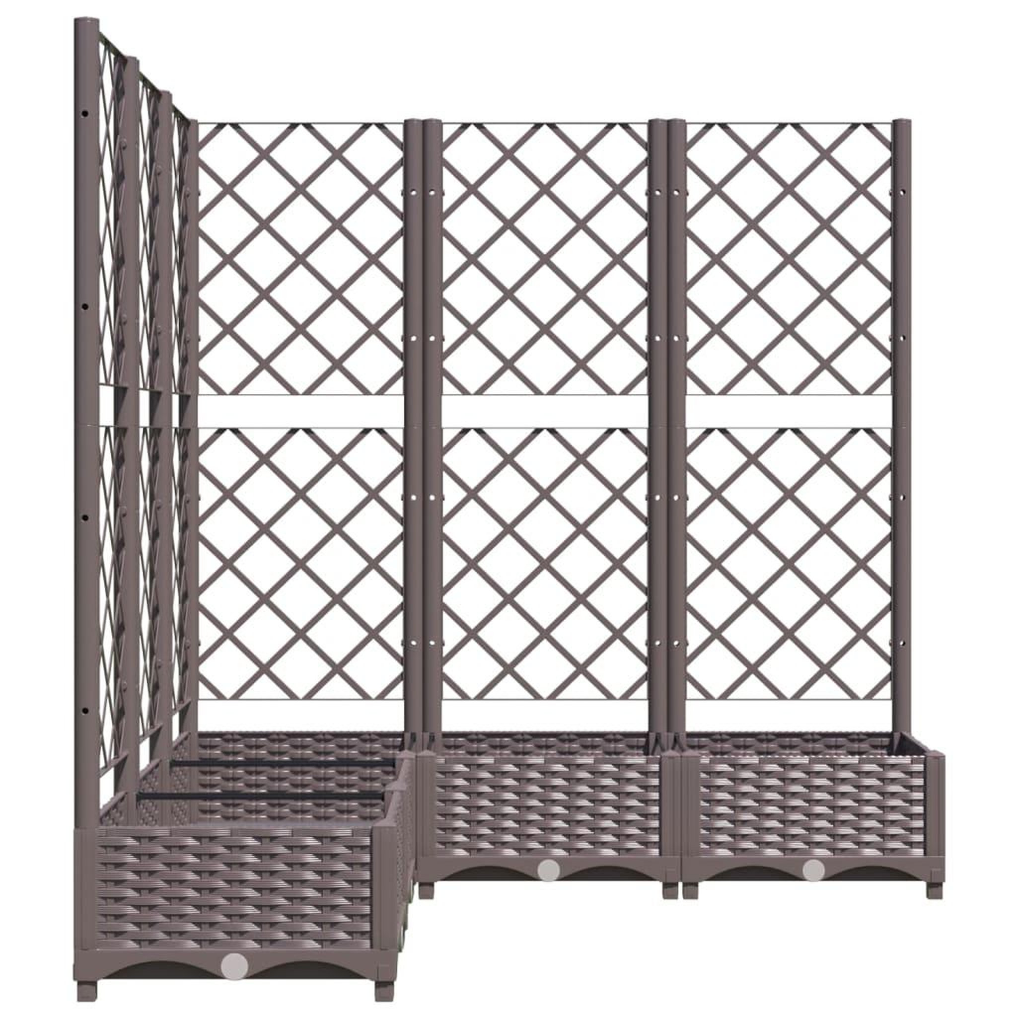 Voir la diapositive 5 : VIDAXL Jardiniere avec treillis Marron 120x120x121,5 cm PP