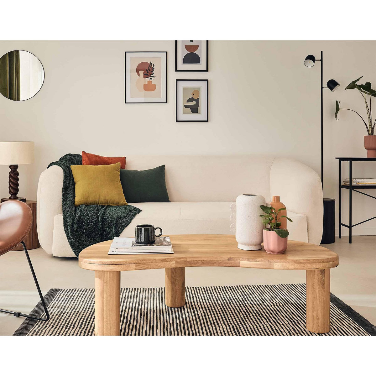 LISA DESIGN Ernee - canapé 3 places - en velours