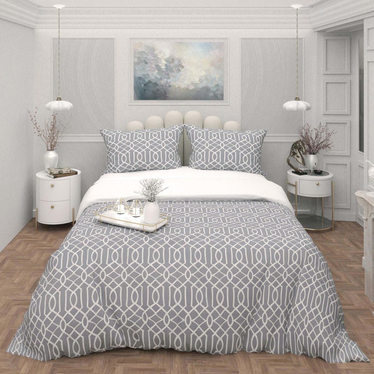 SOLEIL D'OCRE Parure housse de couette 3D microfibre ANYA, par Soleil d'Ocre