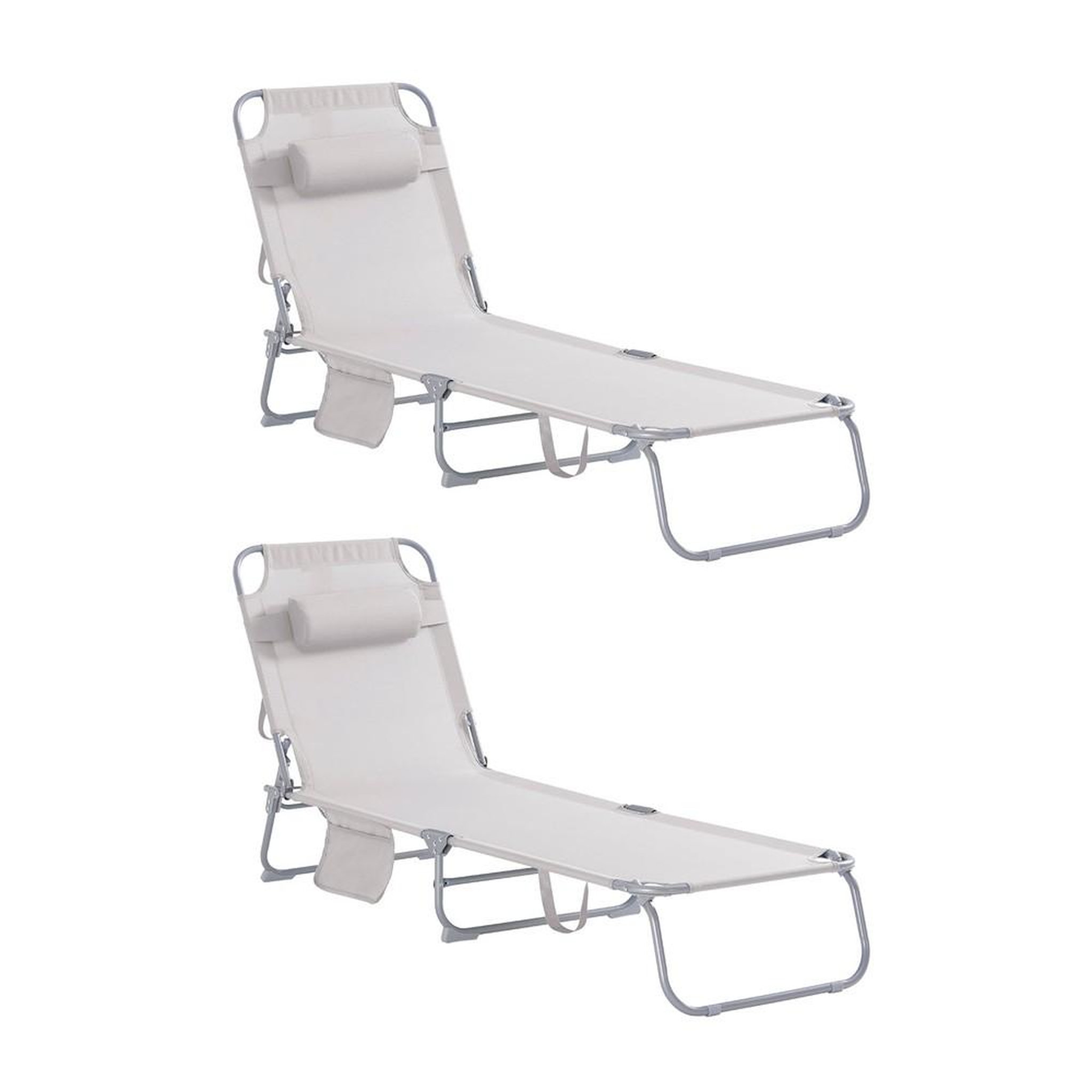 SOBUY SoBuy - Lot de 2 bains de soleil - Minimaliste - OGS35X2. Coloris disponibles : Beige, Noir