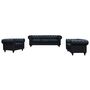 Voir la diapositive 4 : Habitat et Jardin Canapé fixe Chesterfield  Aliza  - 208 x 82 x 70 cm - 3 places - Noir