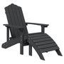 Voir la diapositive 3 : VIDAXL Chaises de jardin Adirondack repose-pied table PEHD Anthracite