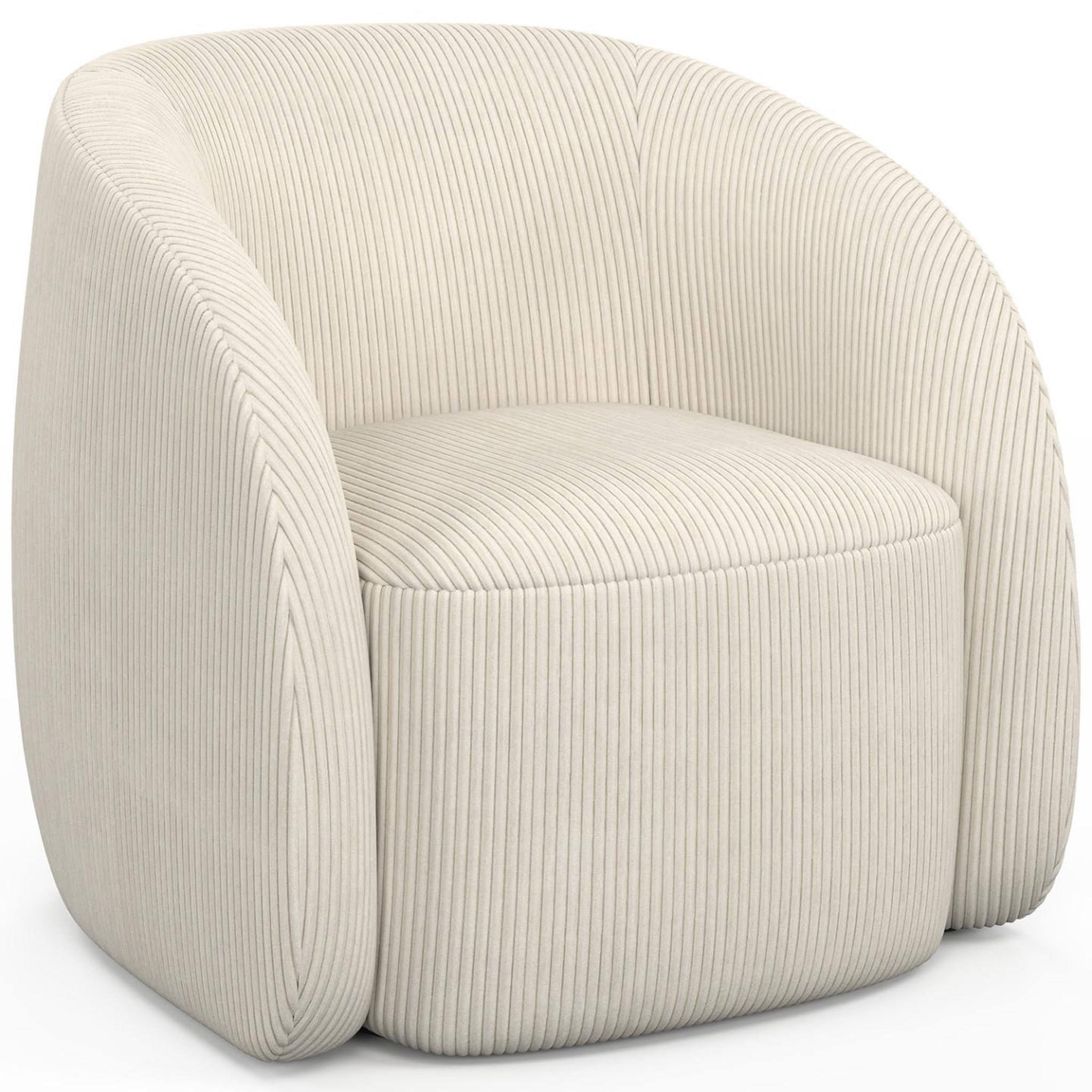 ID MARKET Fauteuil cori en velours côtelé beige