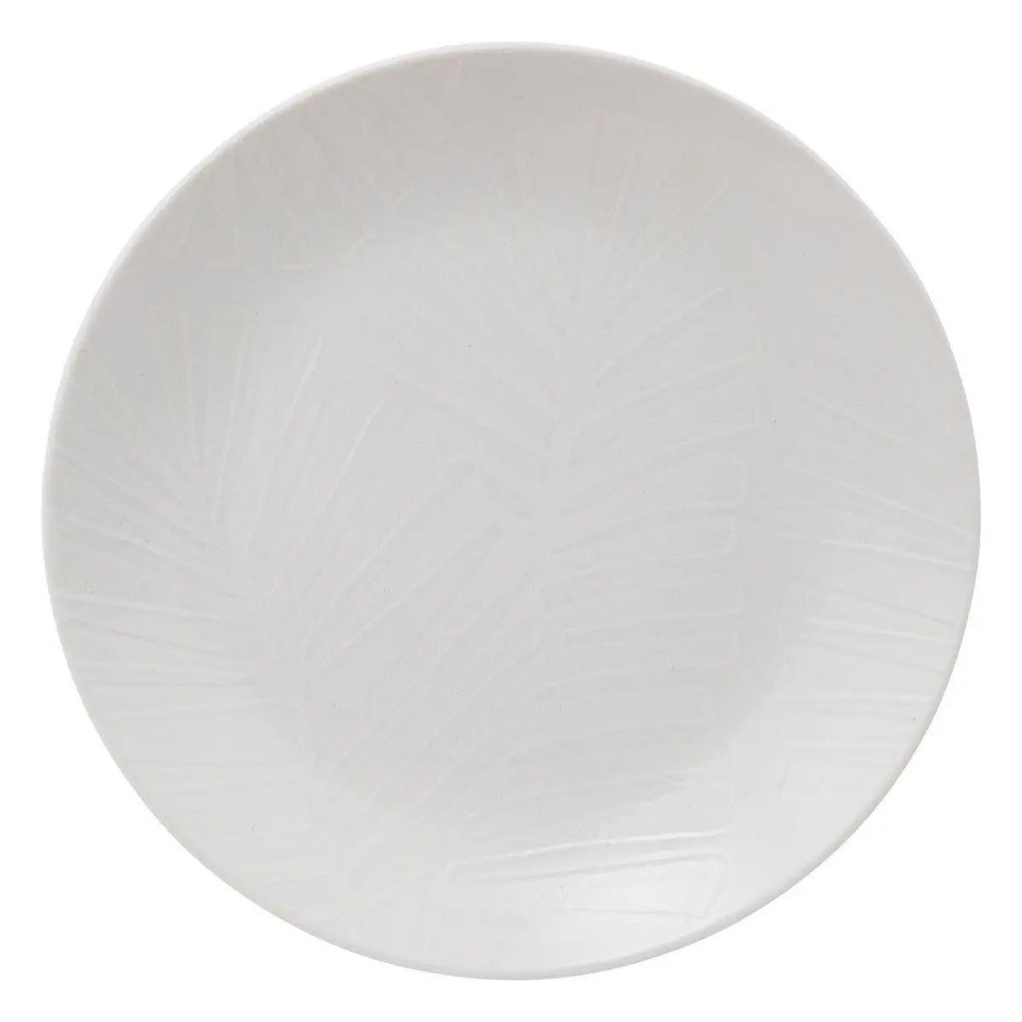 SECRET DE GOURMET Lot de 6 assiettes plates  leaf  27cm blanc
