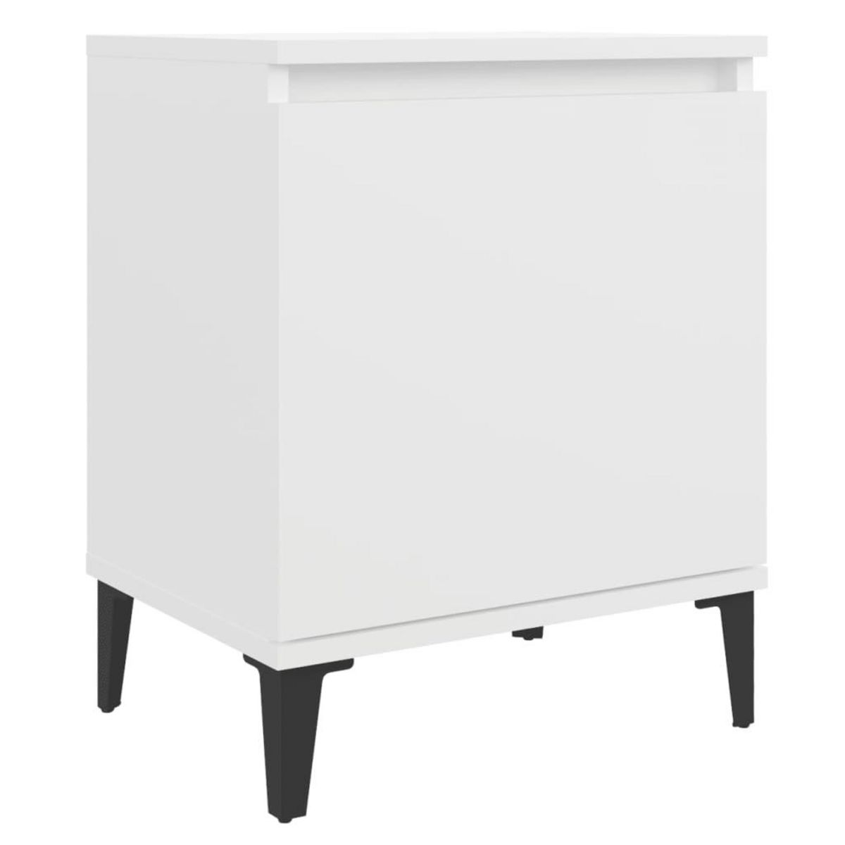 VIDAXL Table de chevet avec pieds en metal blanc 40x30x50 cm