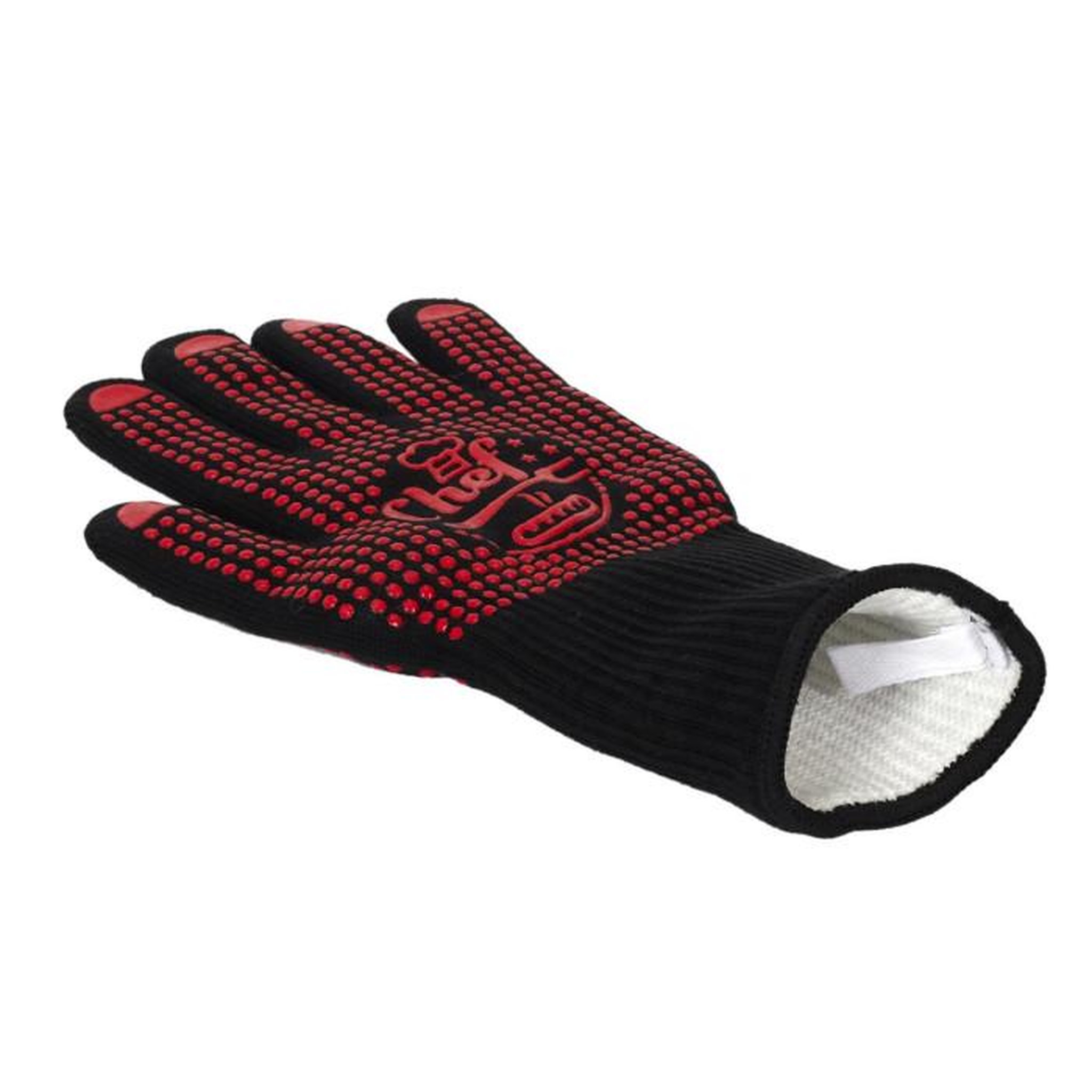 Voir la diapositive 1 : Paris Prix Gant Anti Chaleur  Barbecue  32cm Rouge & Noir