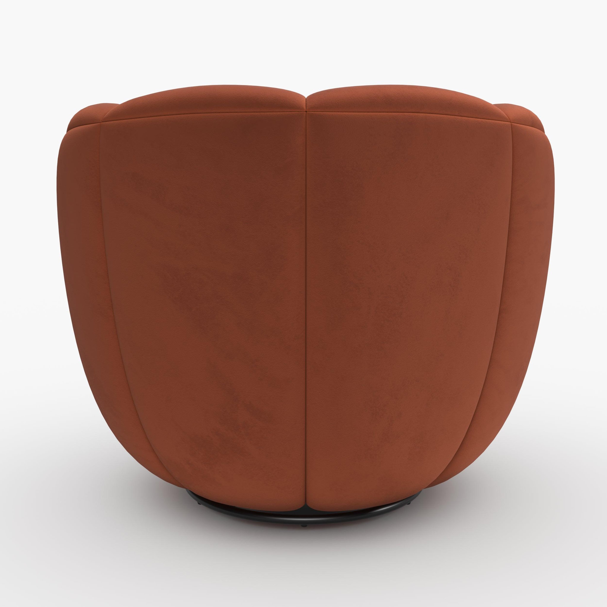 Voir la diapositive 6 : MAISON PAVANE Fauteuil pivotant en velours rouge brique-ysé