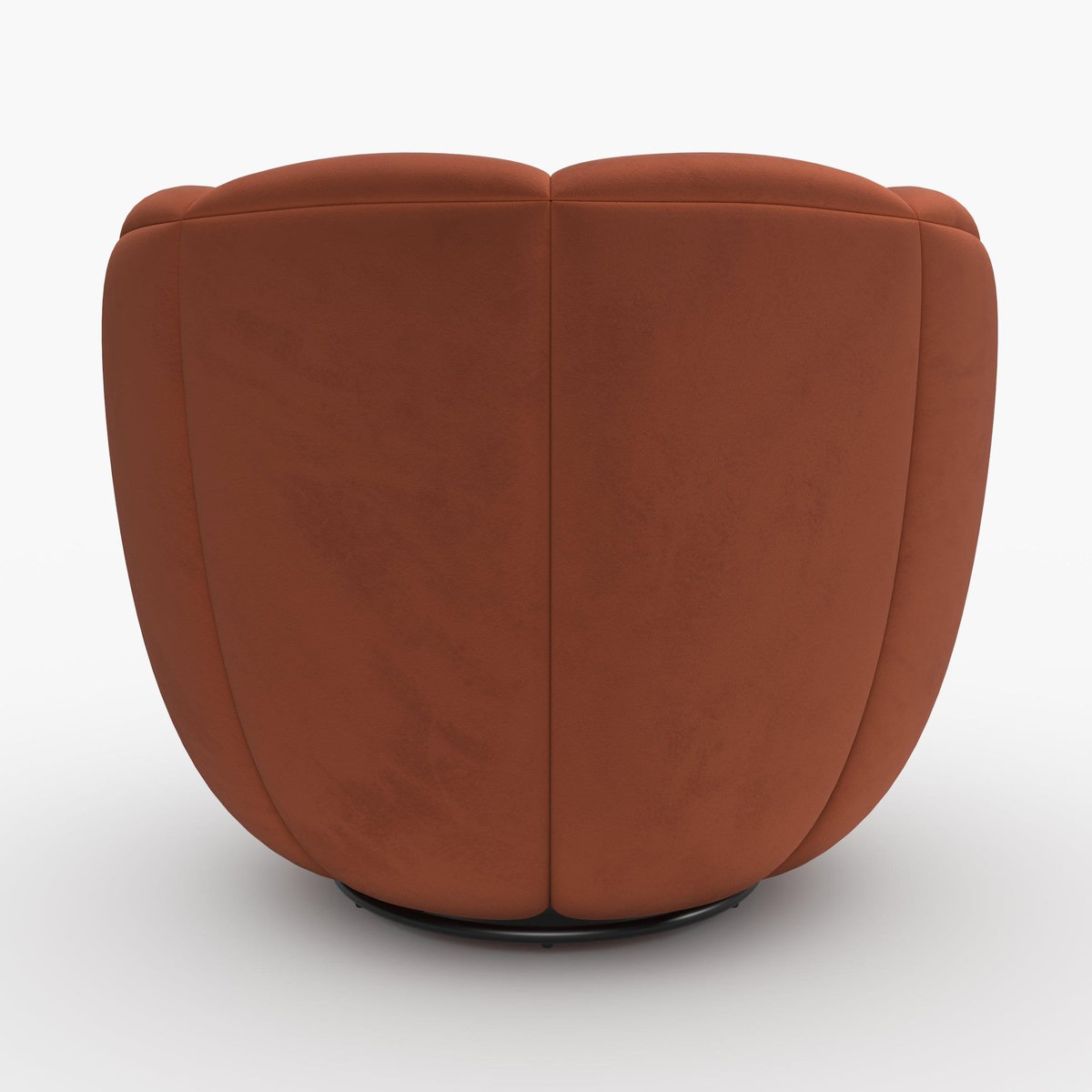 MAISON PAVANE Fauteuil pivotant en velours rouge brique-Ysé