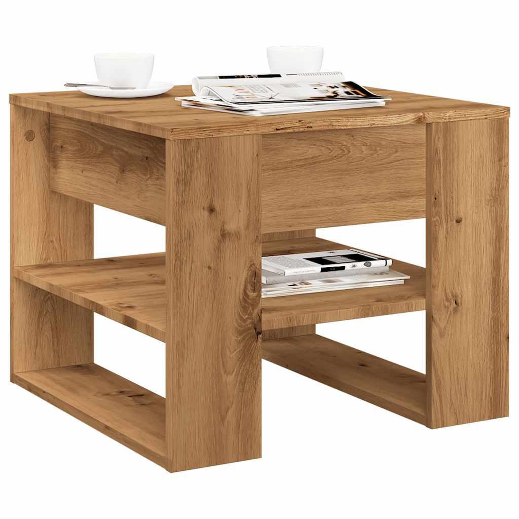 VIDAXL Table basse chene artisanal 55,5x55x45 cm bois d'ingenierie