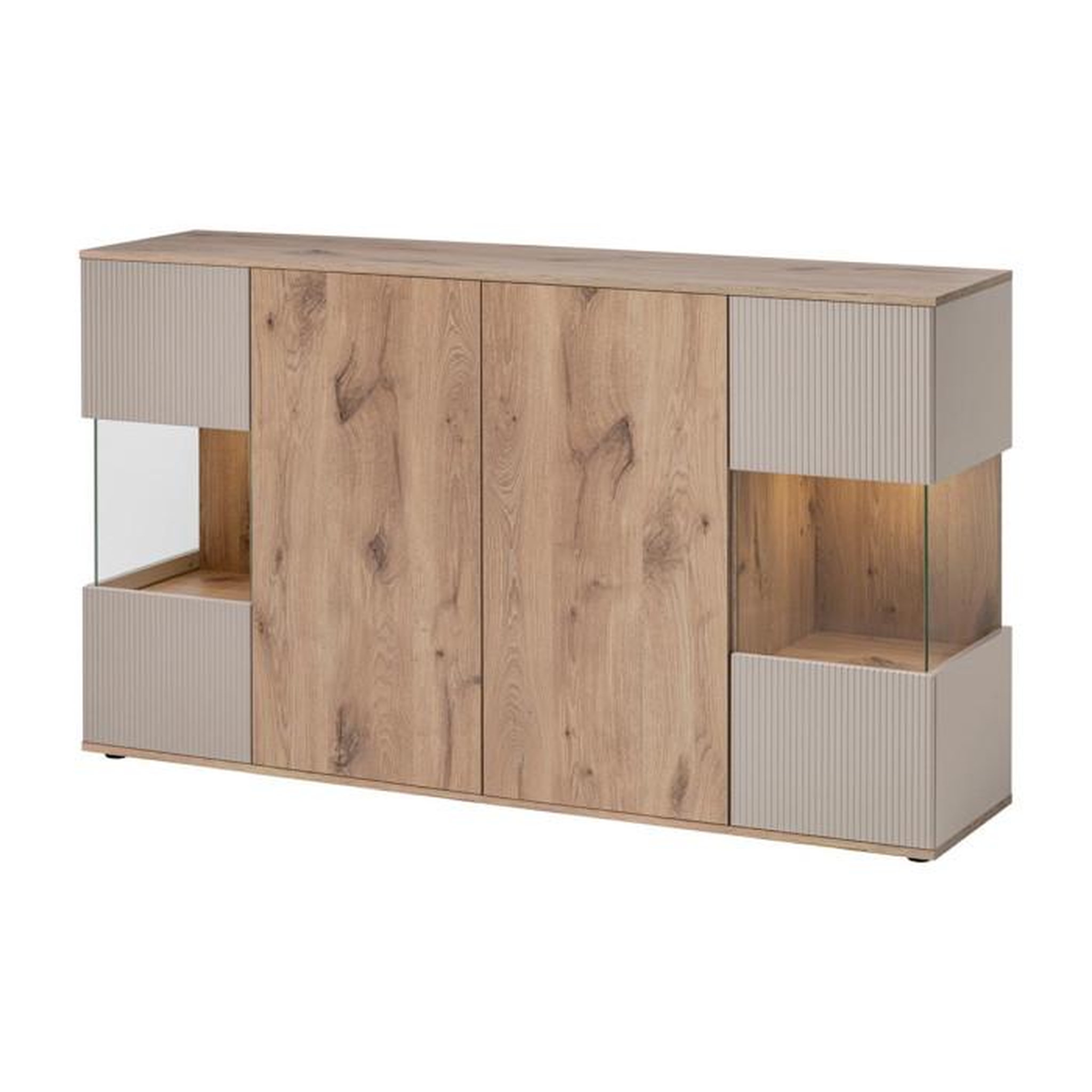 Voir la diapositive 3 : Paris Prix Buffet Rainuré  Catalina  160cm Naturel