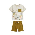 Petit Béguin Ensemble enfant t-shirt et short Costa. Coloris disponibles : Beige
