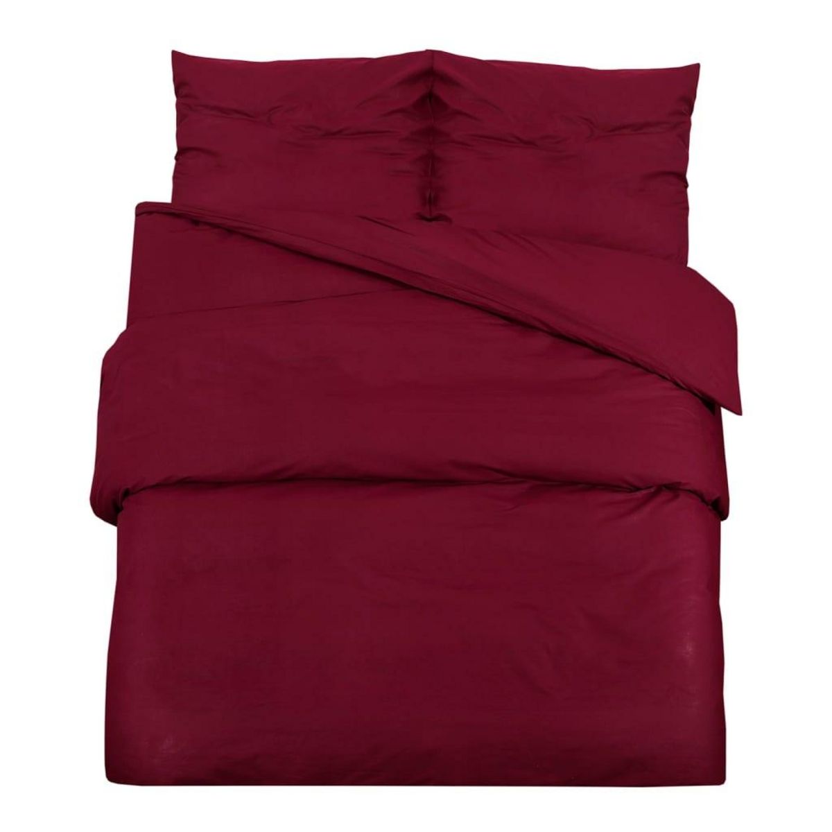 VIDAXL Ensemble de housse de couette Bordeaux 155x220 cm Microfibre