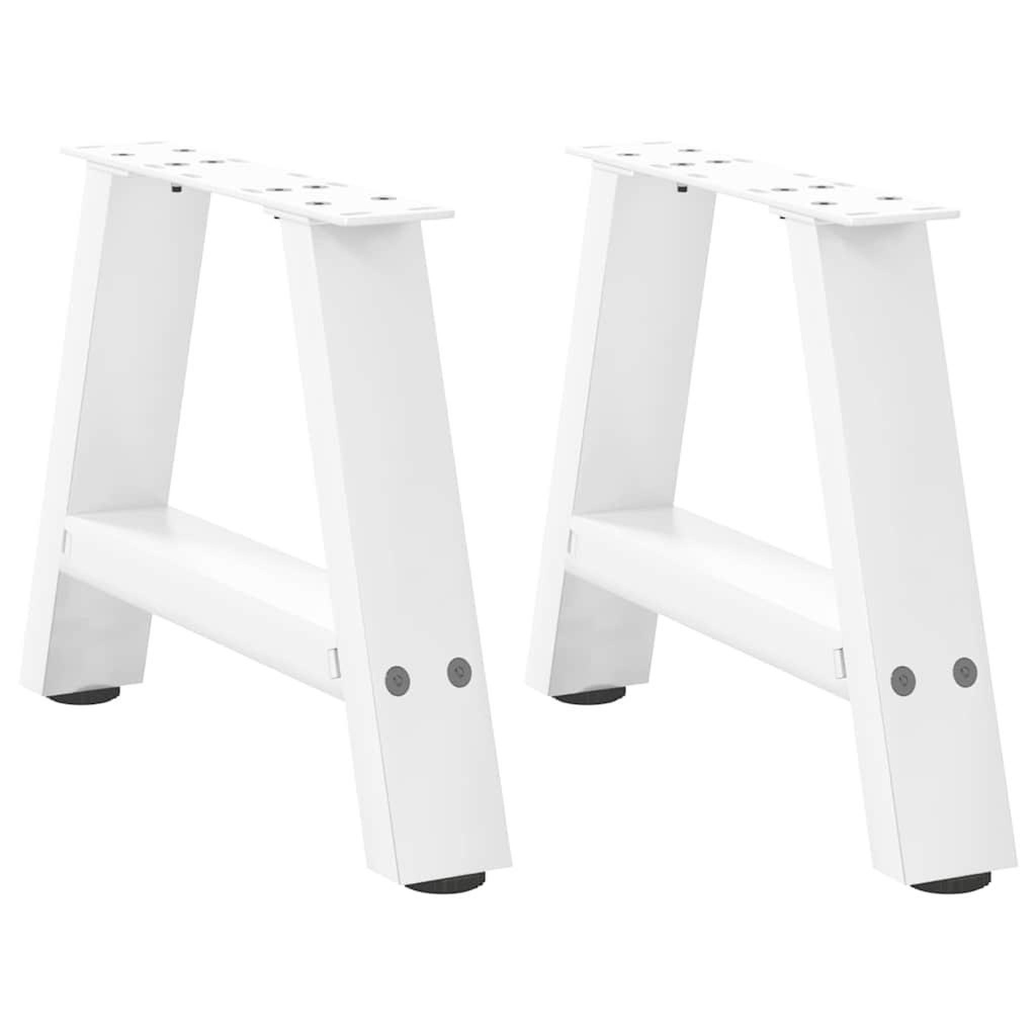 VIDAXL Pieds de table basse forme de A 2 pcs blanc 40x(30-31) cm acier
