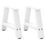 Voir la diapositive 1 : VIDAXL Pieds de table basse forme de A 2 pcs blanc 40x(30-31) cm acier