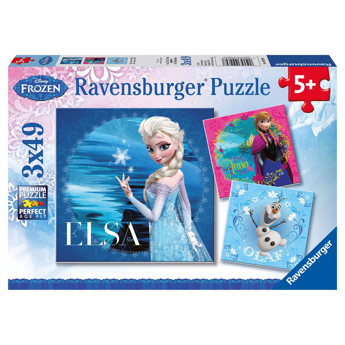 RAVENSBURGER Puzzles 3x49 pièces Reine des Neiges
