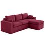 Voir la diapositive 5 : LISA DESIGN Calgary - canapé d'angle déhoussable et modulable 3 places + 1 pouf en velours texturé