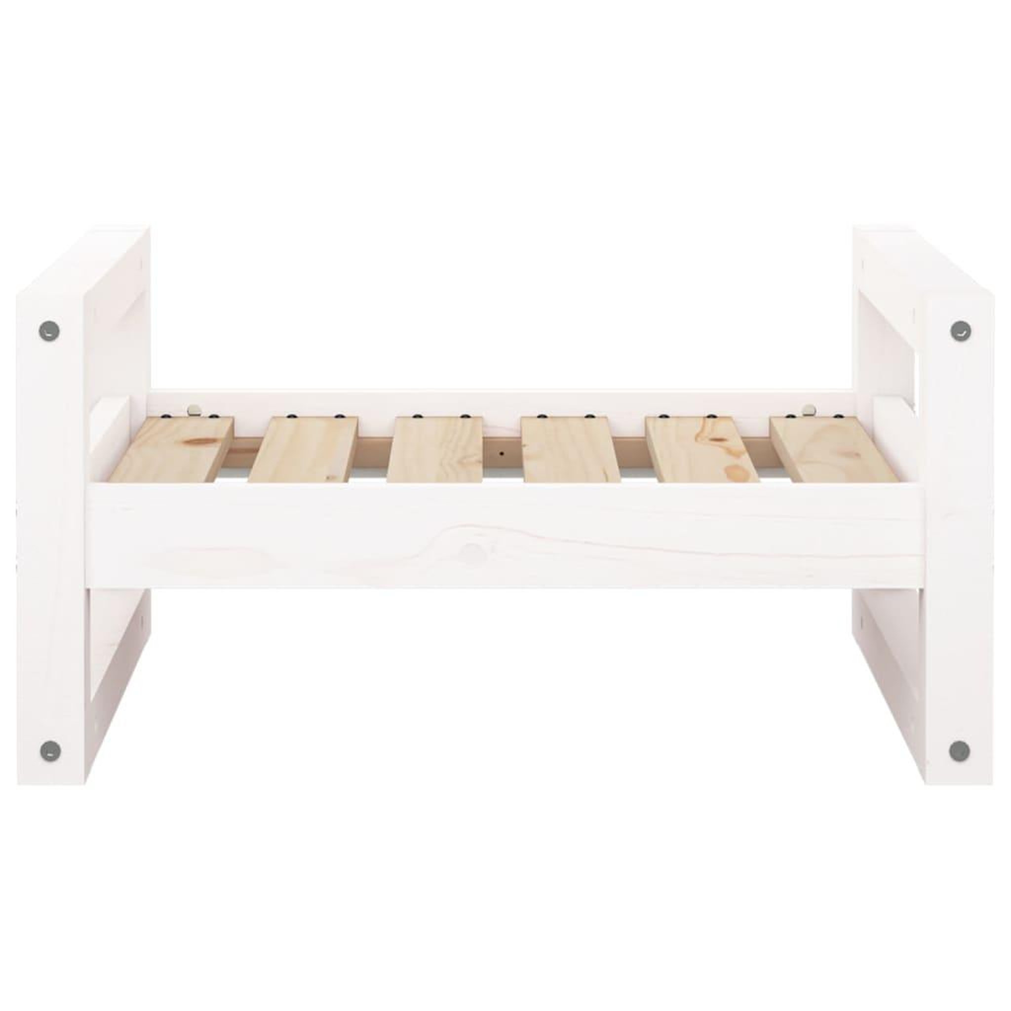 Voir la diapositive 5 : VIDAXL Lit pour chien Blanc 55,5x45,5x28 cm Bois de pin solide