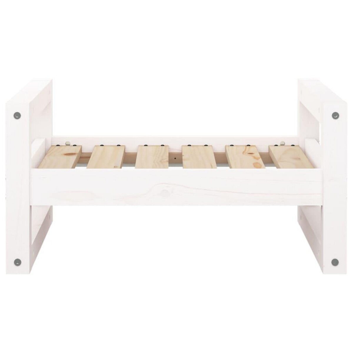 VIDAXL Lit pour chien Blanc 55,5x45,5x28 cm Bois de pin solide