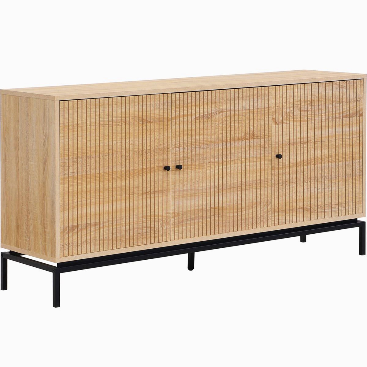 HOMIFAB Buffet 3 portes effet bois 160 cm - Talia