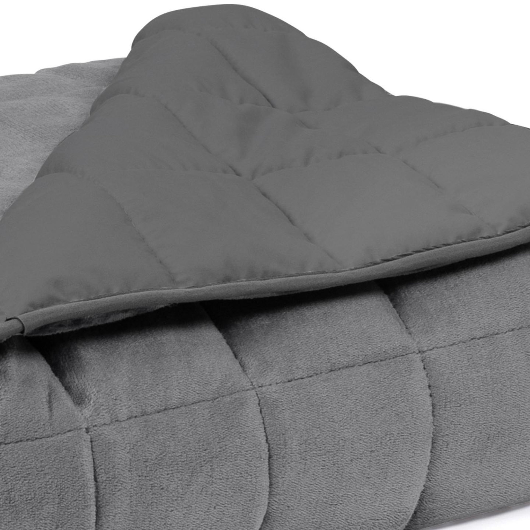 Voir la diapositive 4 : ID MARKET Couverture lestée 150x200 CM CELESTE bicolore gris clair et gris 9 kg