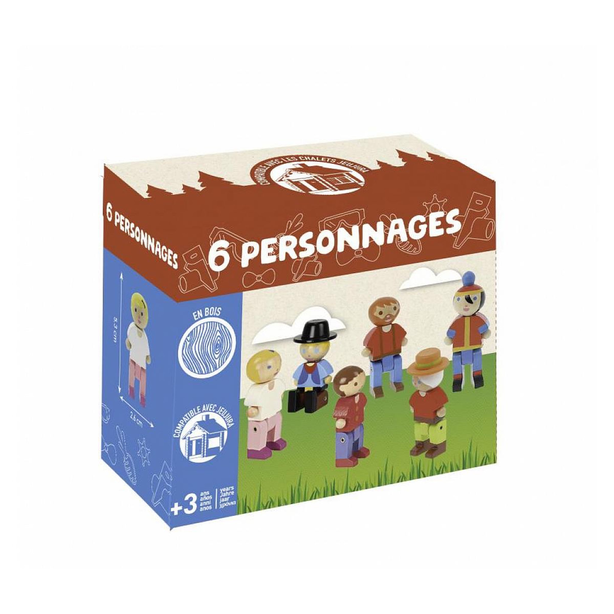 JeuJura 6 personnages en bois de l univers