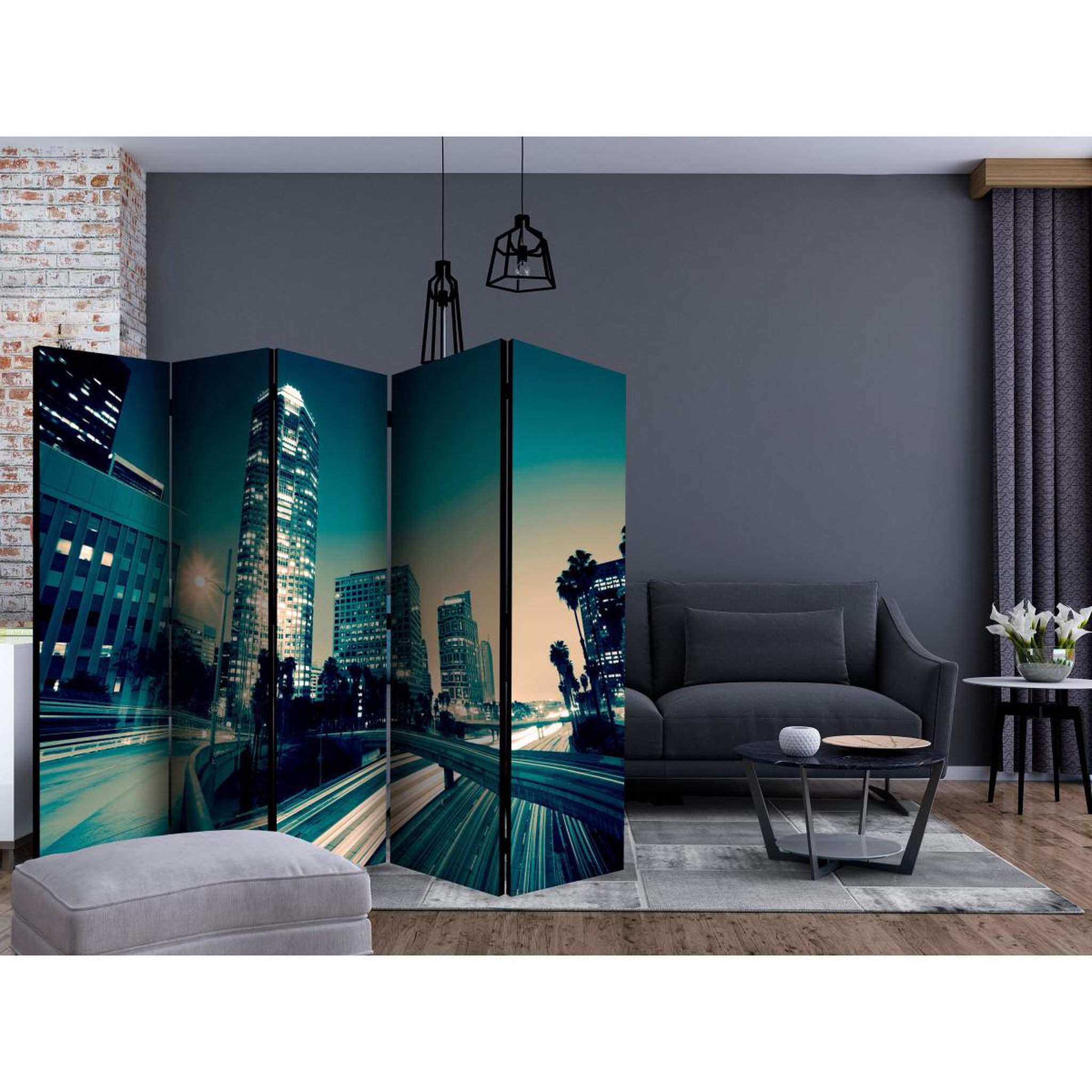 Voir la diapositive 2 : Paris Prix Paravent 5 volets  the streets of los angeles  172x225cm