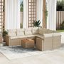 Voir la diapositive 1 : VIDAXL Salon de jardin avec coussins 9 pcs beige resine tressee