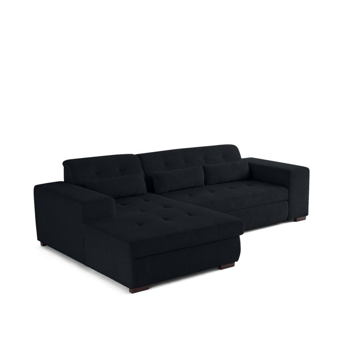 LISA DESIGN Vermont - canapé d'angle gauche - 4 places - convertible avec coffre - en velours côtelé