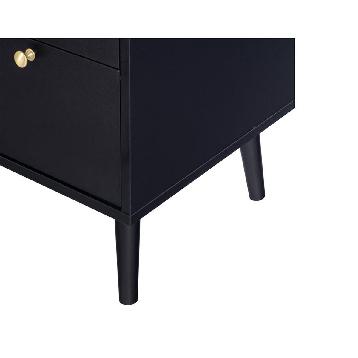BEST MOBILIER Goto - commode - noir et cannage - 80 cm