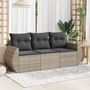 Voir la diapositive 1 : VIDAXL Salon de jardin avec coussins 3 pcs gris clair resine tressee