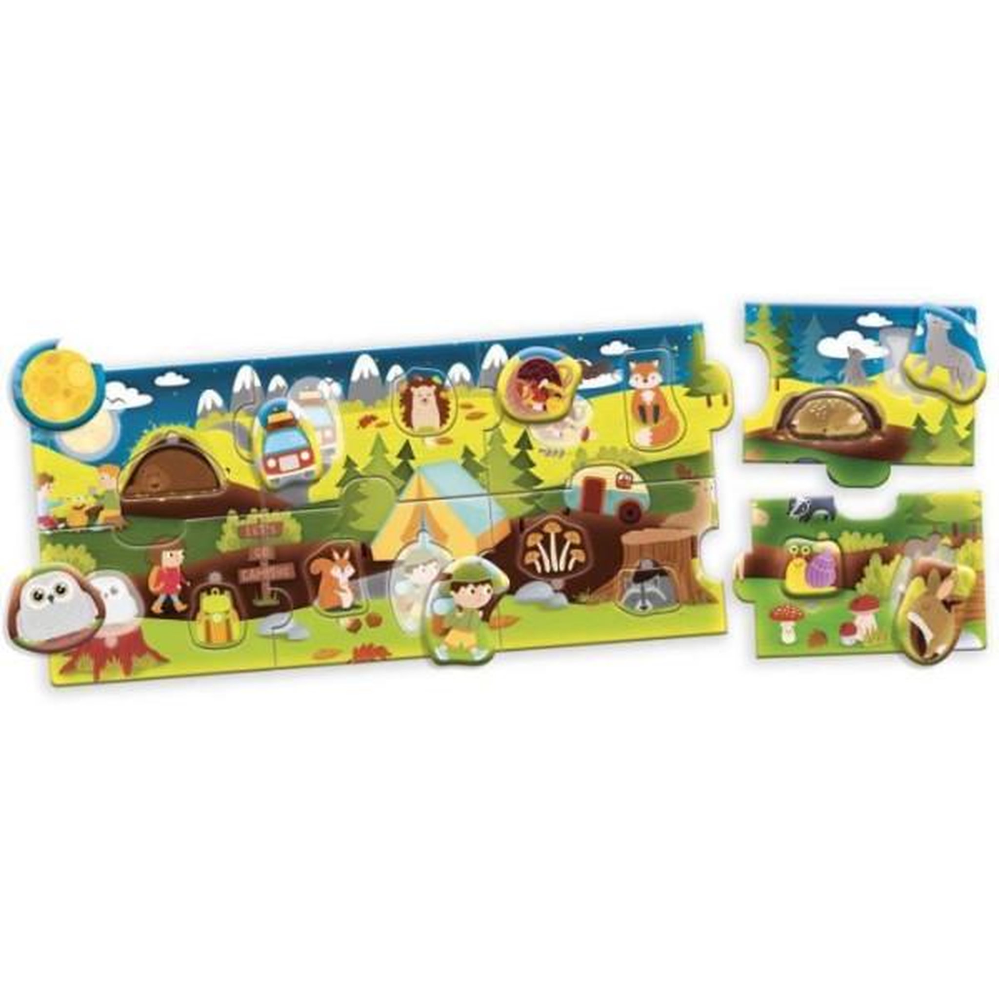 Voir la diapositive 2 : LISCIANI GIOCHI Les Bois - Puzzle panoramique - CAROTINA BABY - Développement de la logique, Motricité fine