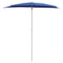 Voir la diapositive 3 : VIDAXL Demi-parasol de jardin avec mat 180x90 cm bleu azure