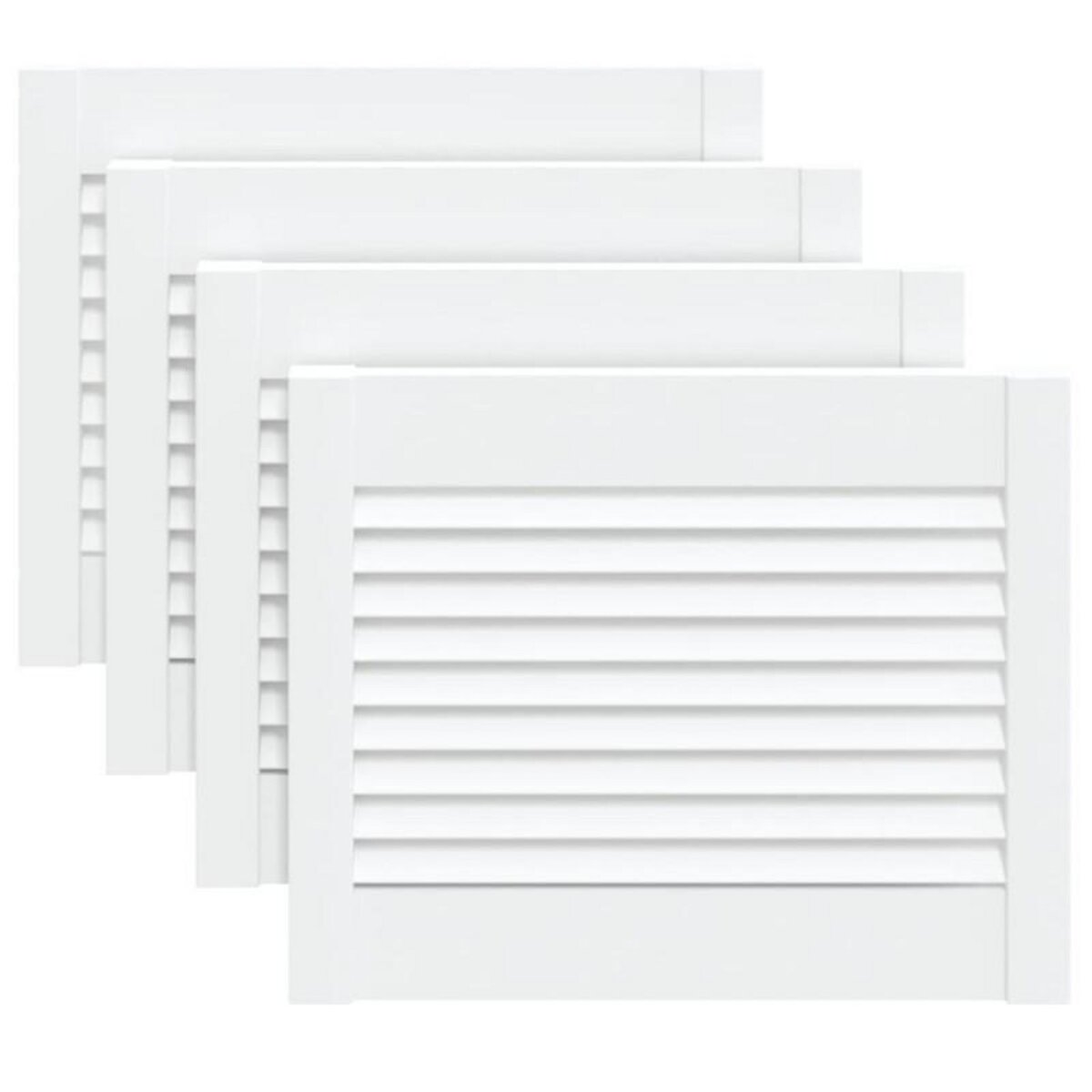 VIDAXL Portes d armoire à persiennes 4pcs blanc 39,5x49,4cm pin massif