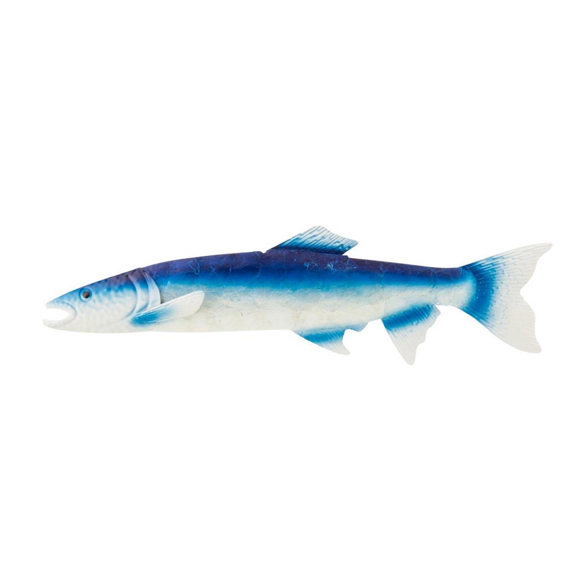 J-LINE Déco murale poisson en métal  marée  59cm bleu