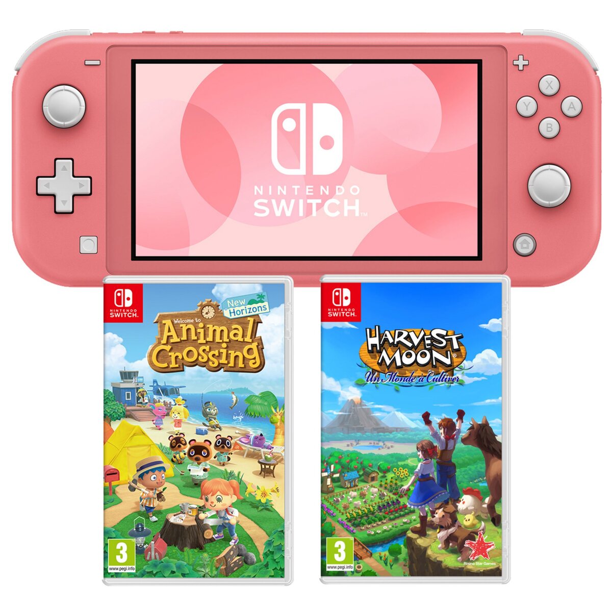 NINTENDO Console Nintendo Switch Lite Corail + Animal Crossing