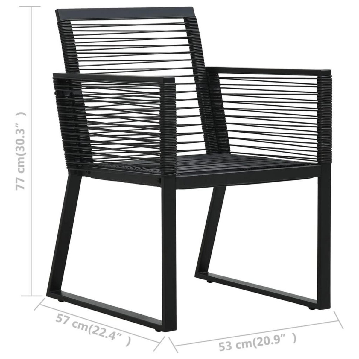 VIDAXL Chaises de jardin lot de 2 Noir Rotin PVC