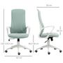 Voir la diapositive 3 : VINSETTO Fauteuil de Bureau ergonomique avec accoudoirs et roulettes pivotant - Fonction Inclinaison et Hauteur réglable dim. 62L x 56l x 119,5H cm - Vert