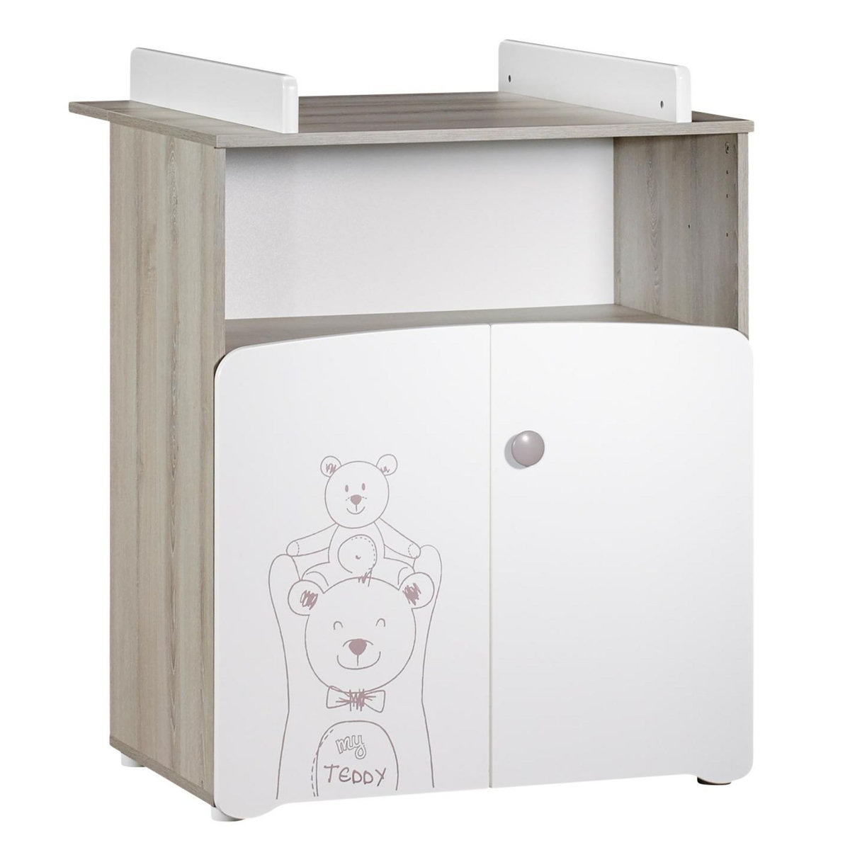 BABY PRICE Commode à langer 2 portes + 1 grande niche TEDDY