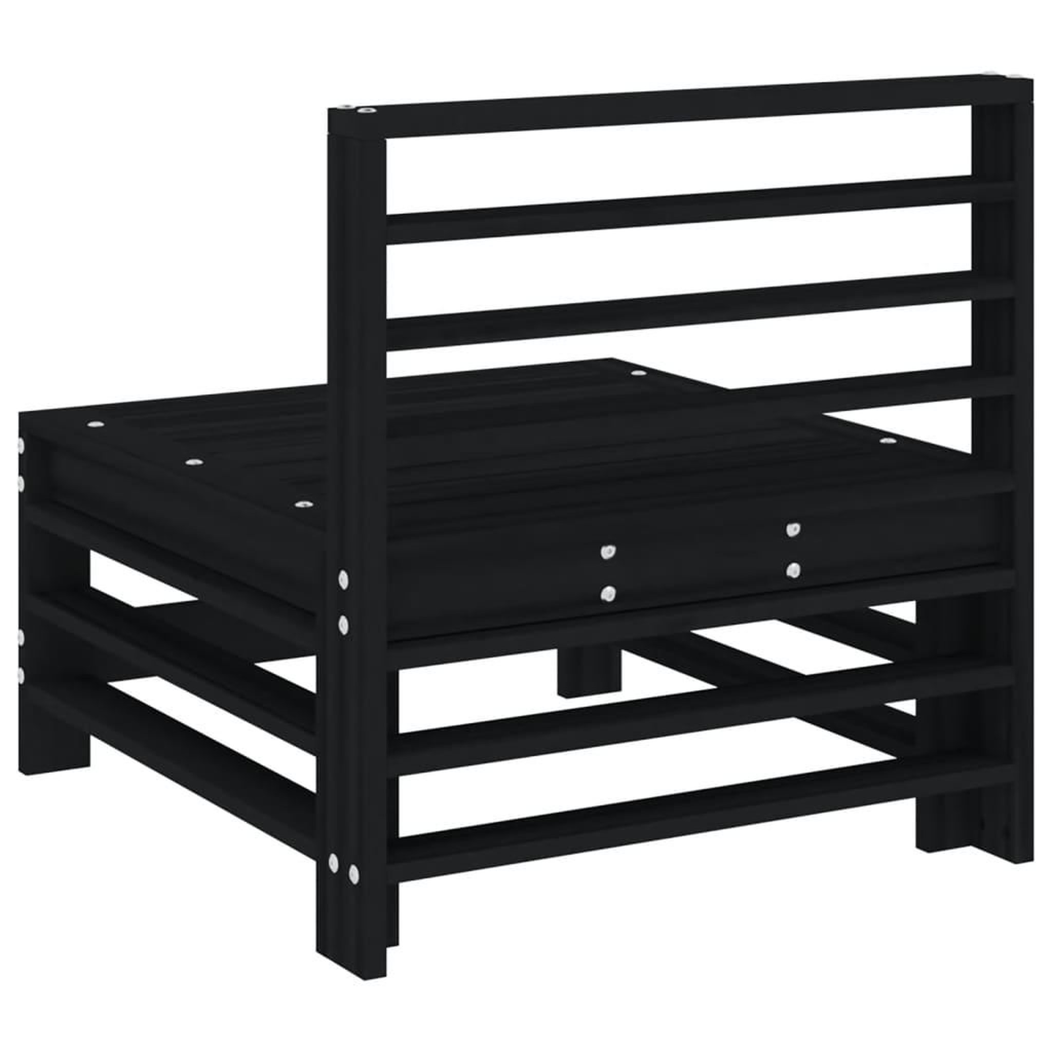 Voir la diapositive 5 : VIDAXL Canape central de jardin noir bois de pin massif