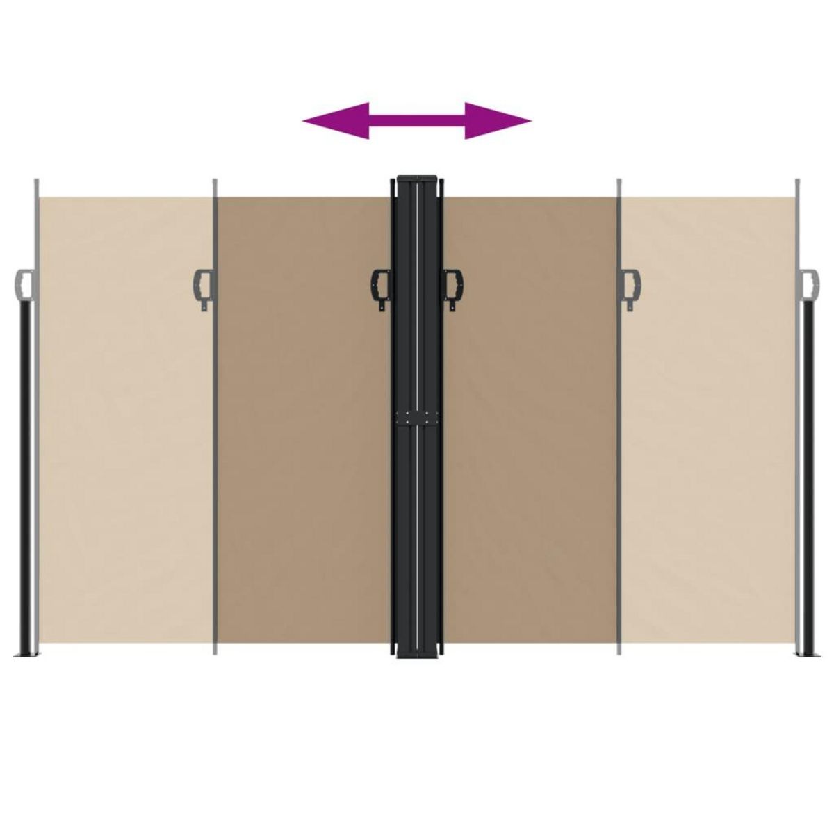 VIDAXL Auvent lateral retractable taupe 200x1200 cm