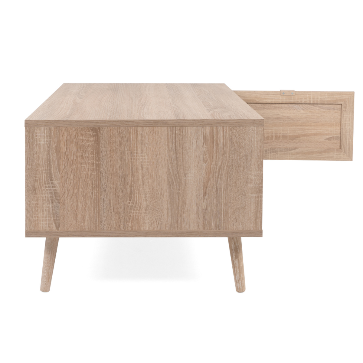 CONCEPT USINE Table basse en bois avec rangement effet cannage TIVAT