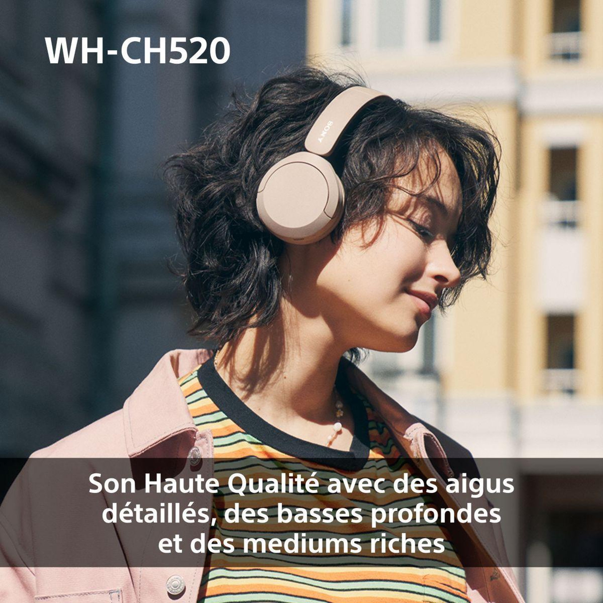 Voir la diapositive 3 : SONY Casque wh-ch520 rose