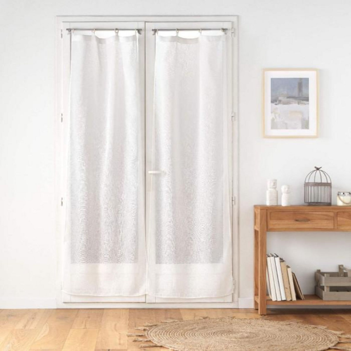 Paris Prix Paire de Voilages à Œillets  Minalisa  70x200cm Blanc