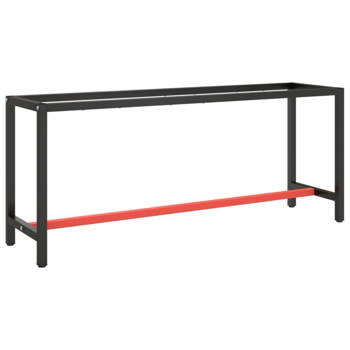 VIDAXL Cadre de banc de travail Noir et rouge mat 190x50x79 cm Metal