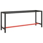 VIDAXL Cadre de banc de travail Noir et rouge mat 190x50x79 cm Metal